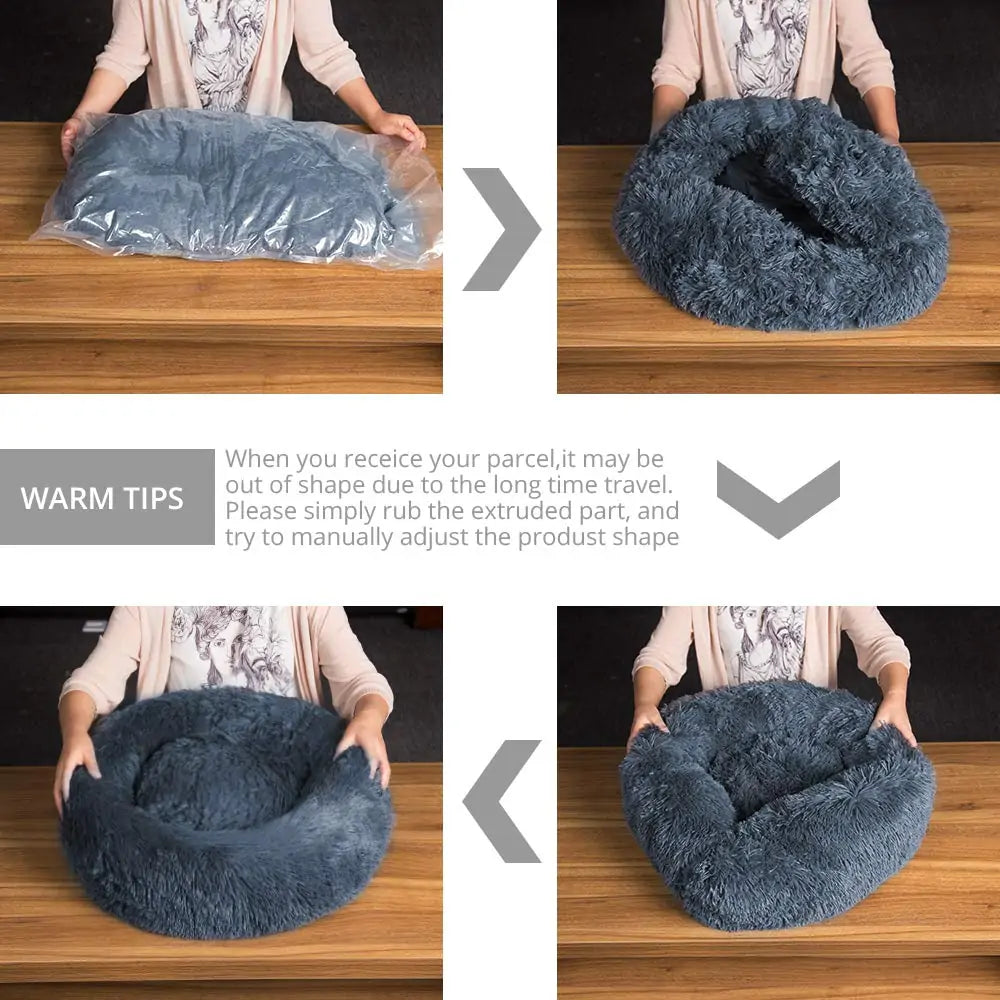 Luxe Plush Donut Cuddler: Ultimate Comfort Pet Bed